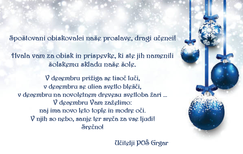 Zahvala ob dobrodelni proslavi